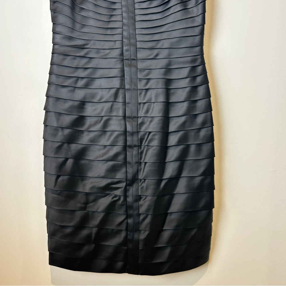 Calvin Klein Black Bandage-Style Sleeveless Bodycon Satin Cocktail Dress Carolyn - Picture 4 of 10